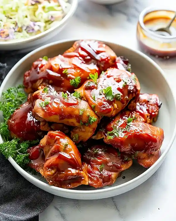 Slow Cooker BBQ Chicken Thighs