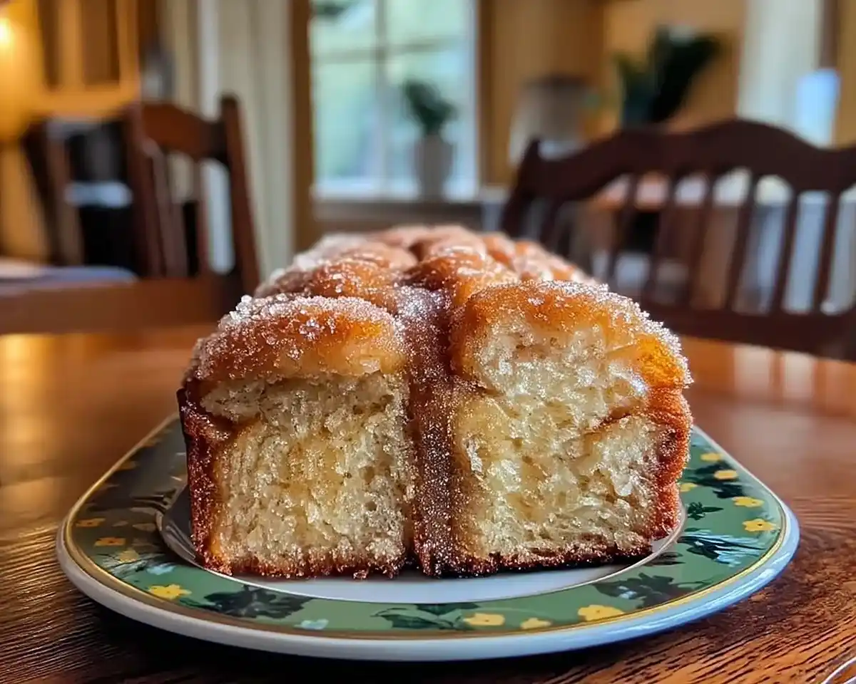 Spiced Apple Cider Donut Loaf with a Cinnamon Sugar Crust