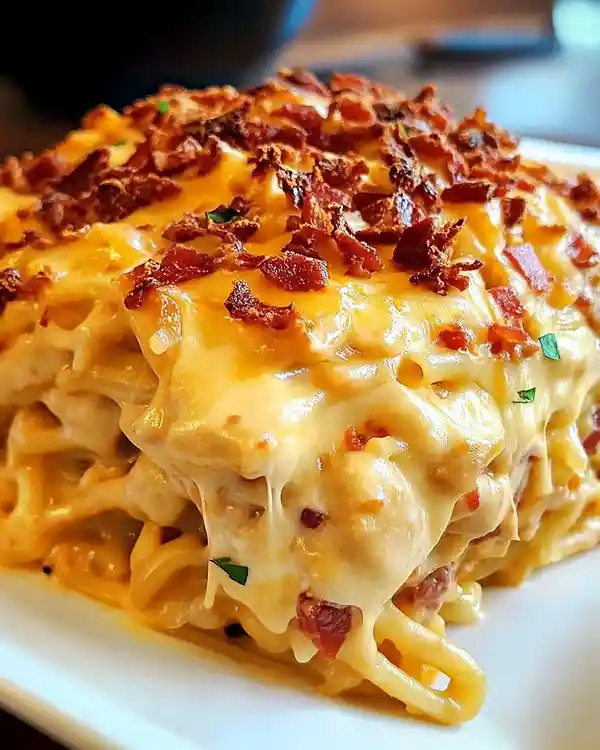 Sweet Southern Chicken Spaghetti Casserole