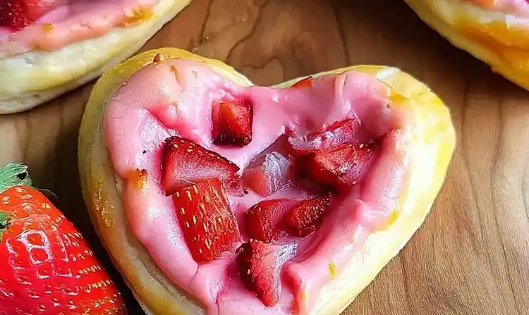 Strawberry Cream Cheese Heart Danishes 2 Valentines Baking