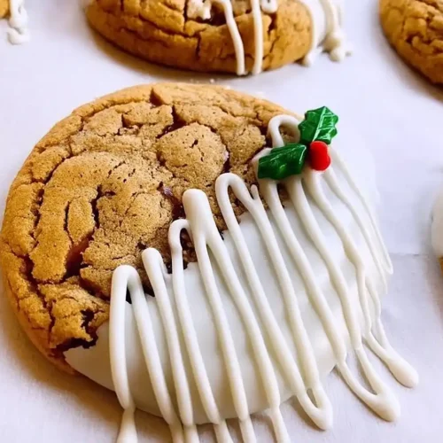White Chocolate Dipped Chewy Maple Cookies