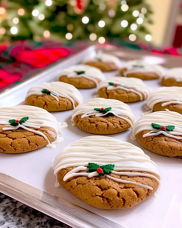 White Chocolate Dipped Chewy Maple Cookies Recipe
