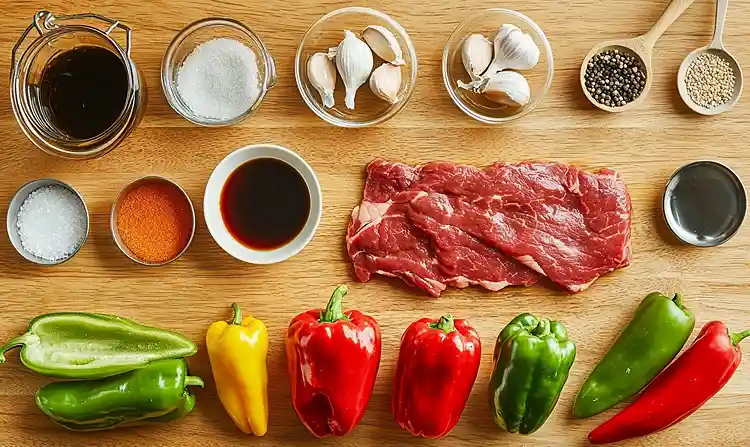 main ingredients for Pepper Steak Stir Fry