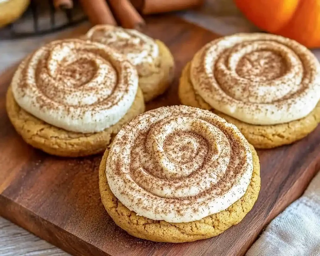 soft pumpkin cookies with cinnamon frosting