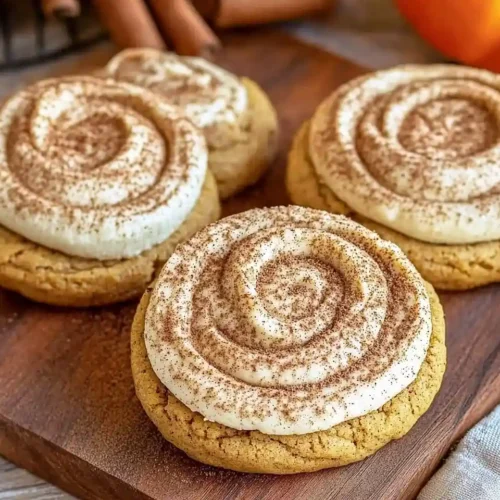 soft pumpkin cookies with cinnamon frosting
