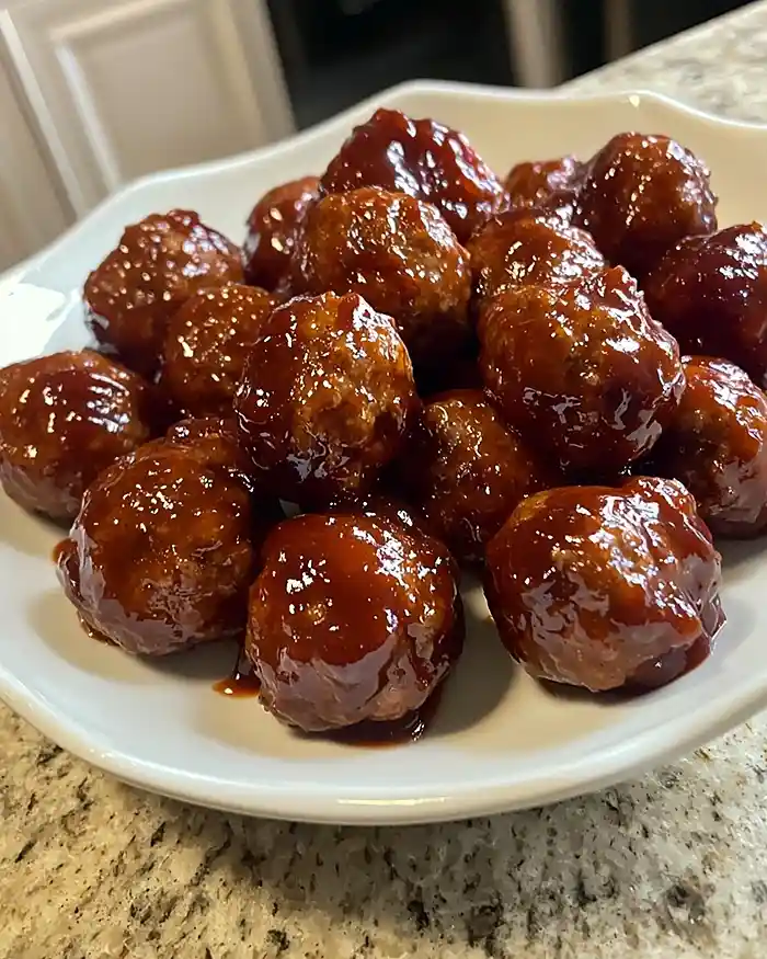 3-Ingredient Crockpot Cranberry BBQ Meatballs 2 3-Ingredient Crockpot Cranberry BBQ Meatballs Recipe