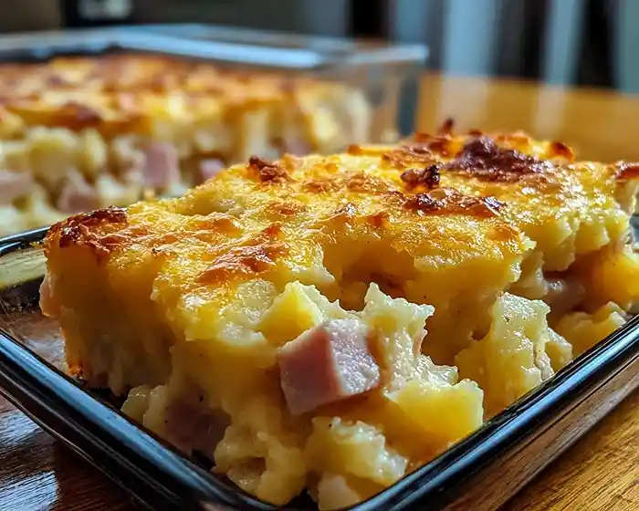 5-ingredient Holiday Ham & Cheesy Potato Casserole