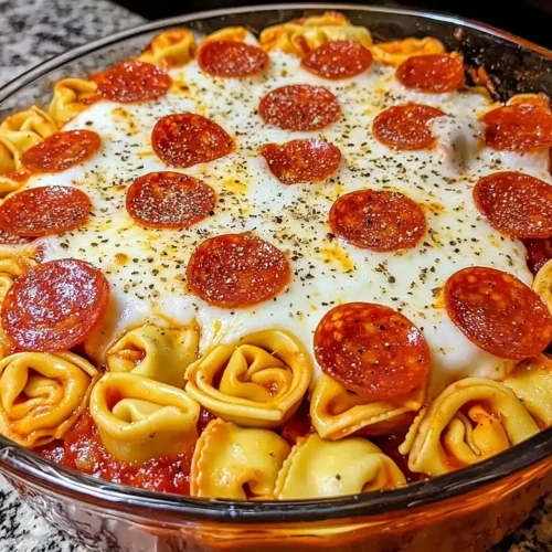 Cheesy Pizza Tortellini Bake 3 Cheesy Pizza Tortellini Bake
