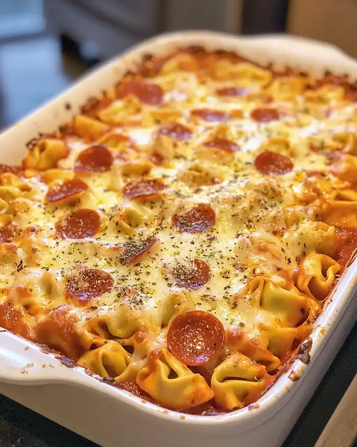 Cheesy Pizza Tortellini Bake 7 Cheesy Pizza Tortellini