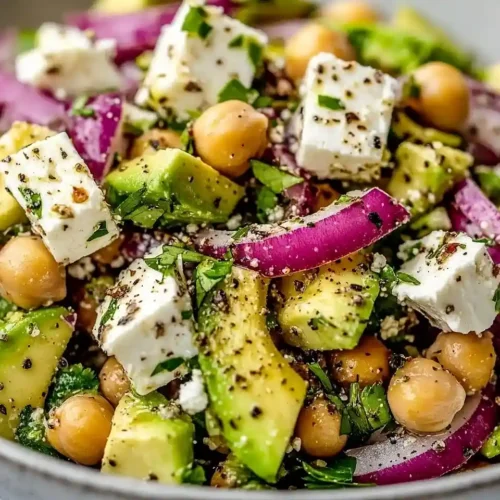 Chickpea Feta Avocado Salad