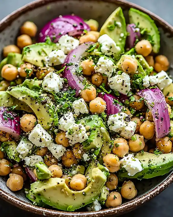 Chickpea Feta Avocado Salad Recipe