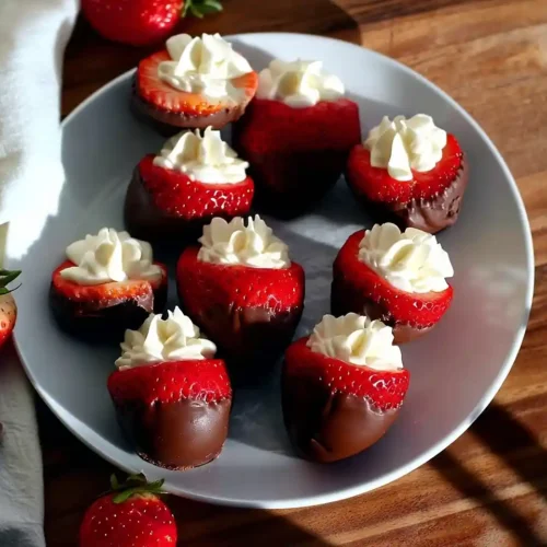 Chocolate-Covered Cheesecake Strawberries