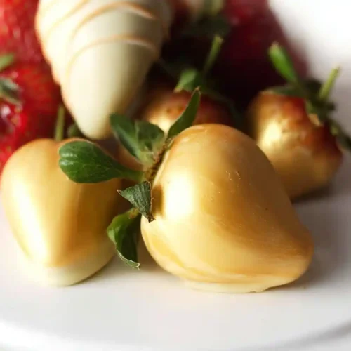 Chocolate Covered Gold Strawberries 3 Chocolate Covered Gold Strawberries