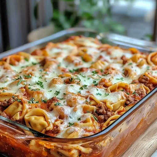 Creamy Sausage and Tortellini Dump Bake 3 Creamy Sausage and Tortellini Dump Bake