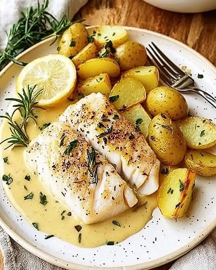 Creamy White Fish on a plate