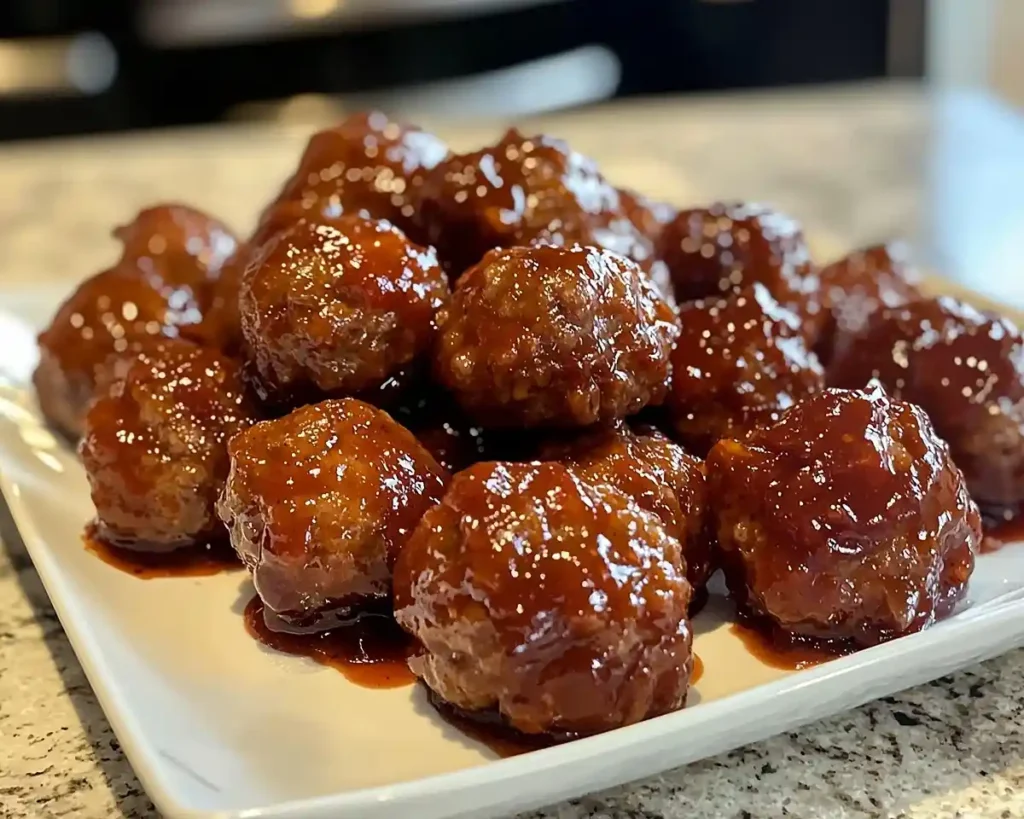 Crockpot Cranberry BBQ Meatballs