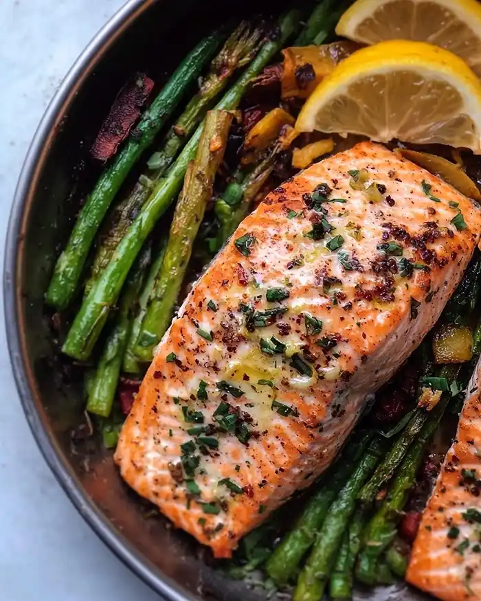 Healthy Baked Lemon Garlic Butter Salmon