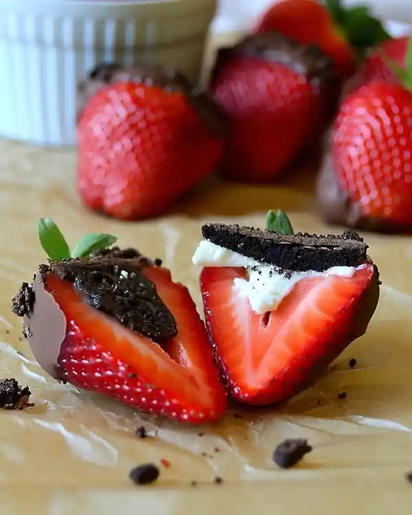 Oreo Truffle-Stuffed Strawberries 5 Healthy Desserts Cookie Dough