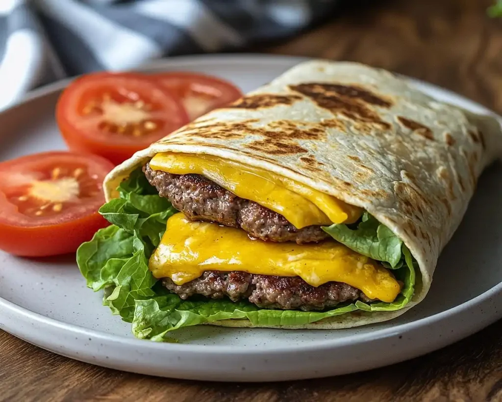 High Protein Cheeseburger Wrap