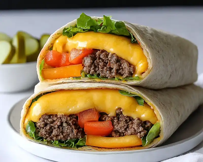 High Protein Cheeseburger Wrap Recipe