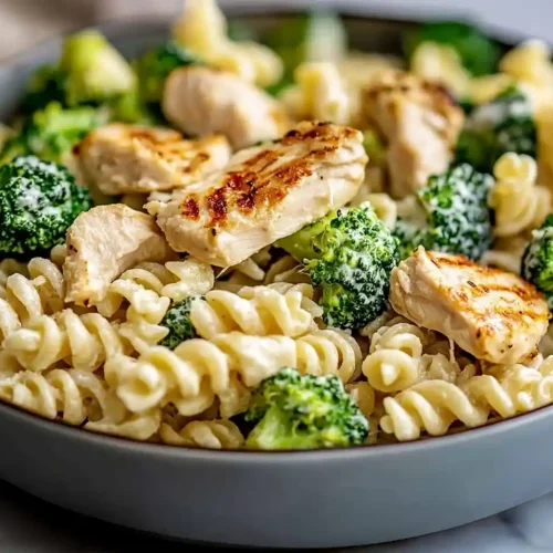 High Protein Rotisserie Chicken Broccoli Pasta