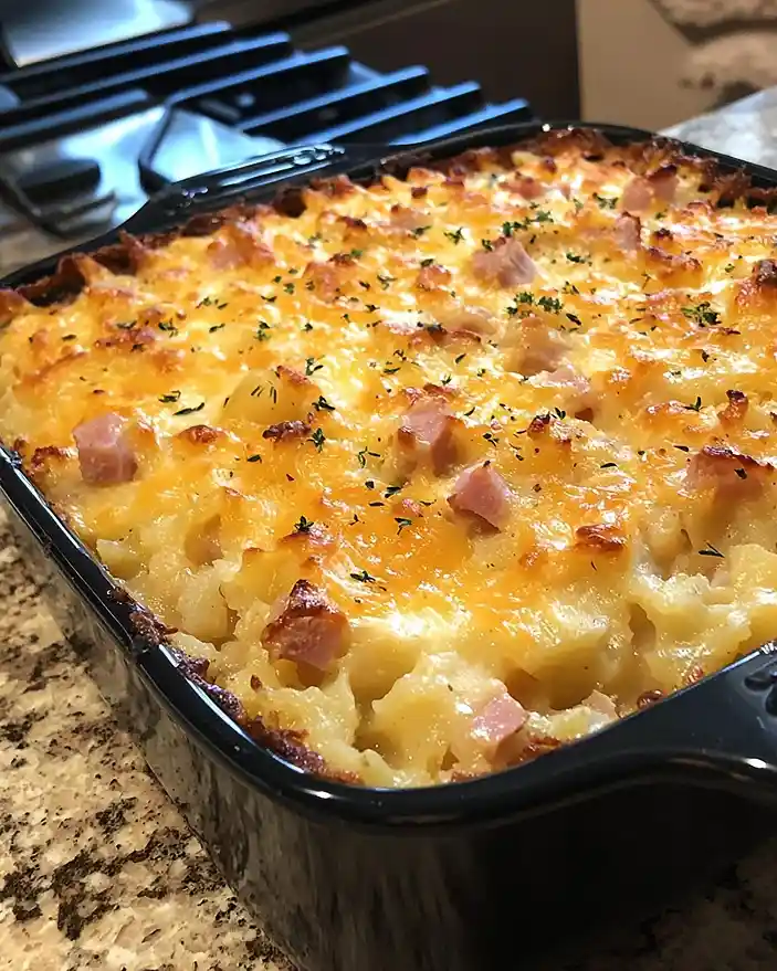 Holiday Ham & Cheesy Potato Casserole Recipe