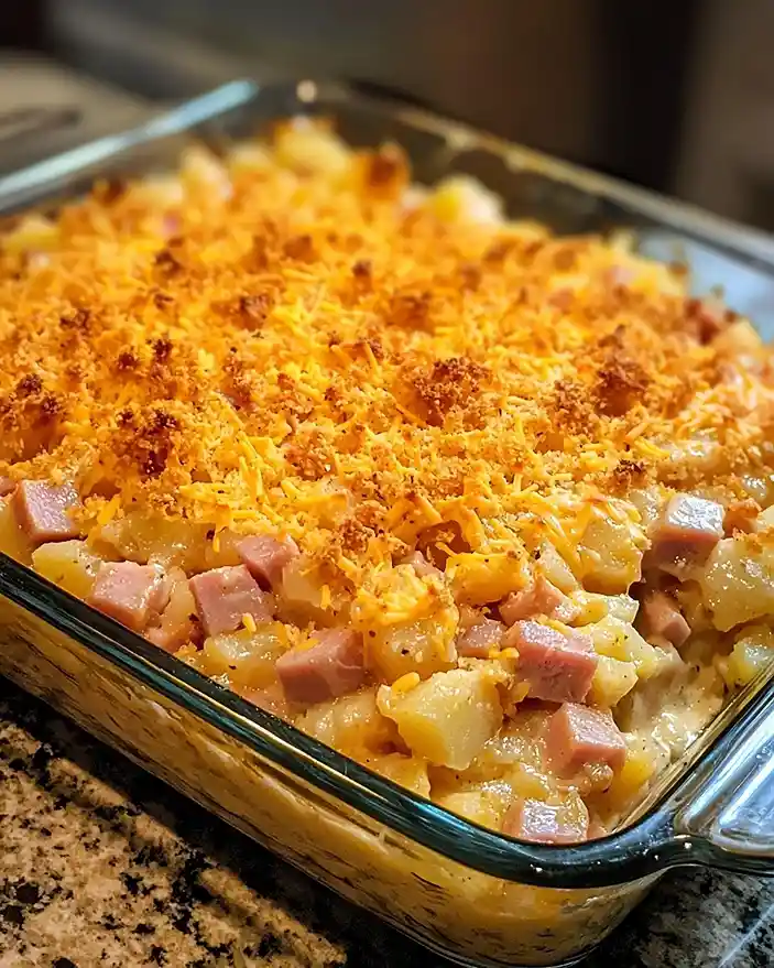 Holiday Ham and Cheesy Potato Casserole