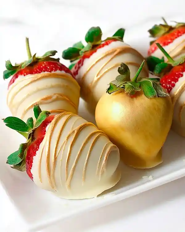 Chocolate Covered Gold Strawberries 2 Sweet Chocolate Dipped Strawberries