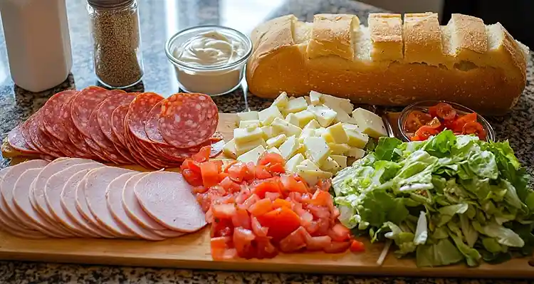 Ingredients for Baked Italian Grinder Sandwiches