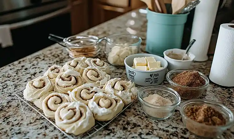 Ingredients for TikTok Cinnamon Rolls with Heavy Cream