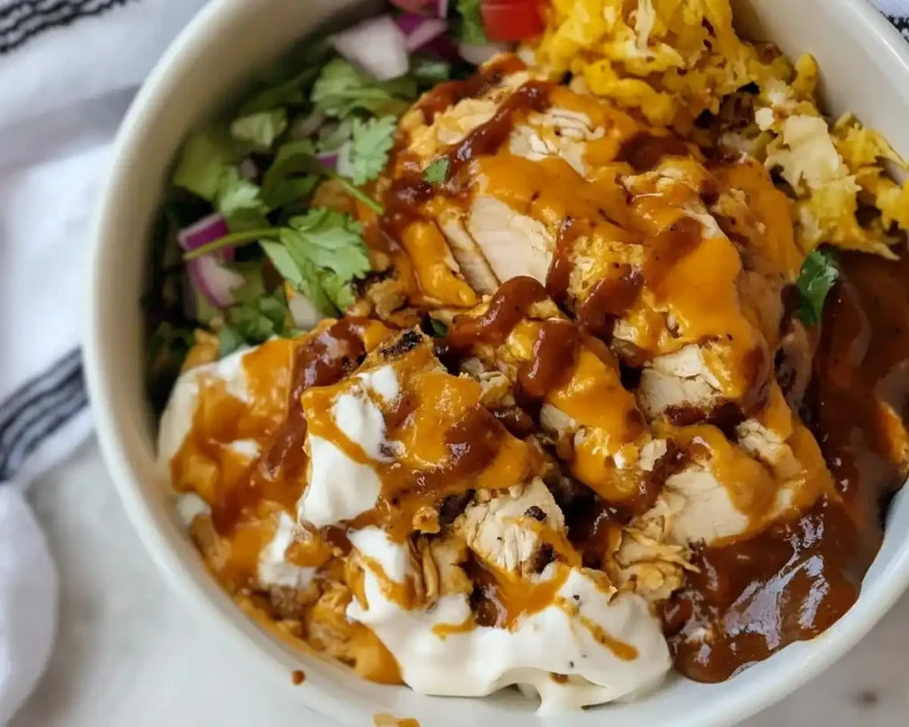 Macro Friendly BBQ Ranch Chicken Bowl