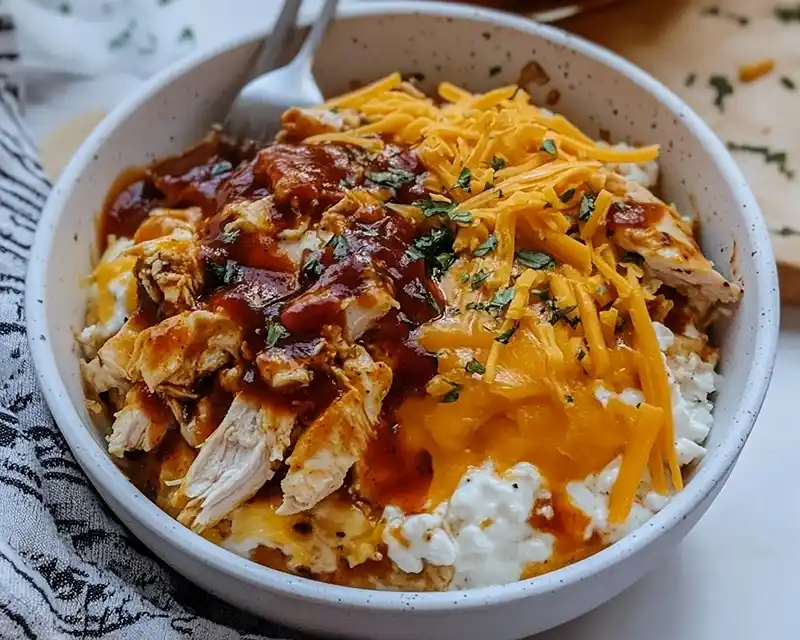 Macro Friendly BBQ Ranch Chicken Bowl with 42g protein