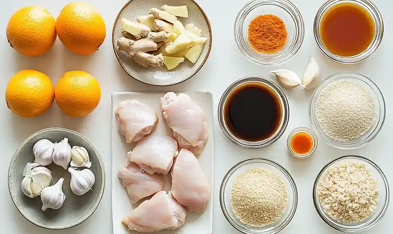 Main Ingredients for Air Fryer Crispy Orange Chicken