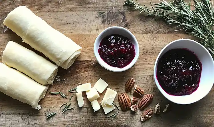 5-Ingredient Holiday Brie Bombs 4 Main ingredients for 5-Ingredient Holiday Brie Bombs