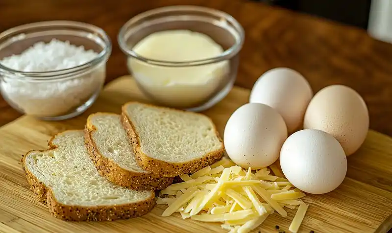 Main ingredients for Air Fryer Egg Toast