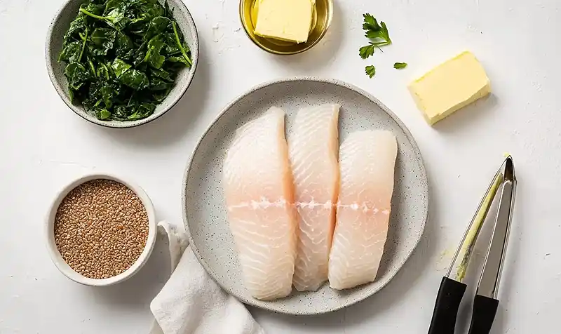 Main ingredients for Baked Parmesan Crusted Cod