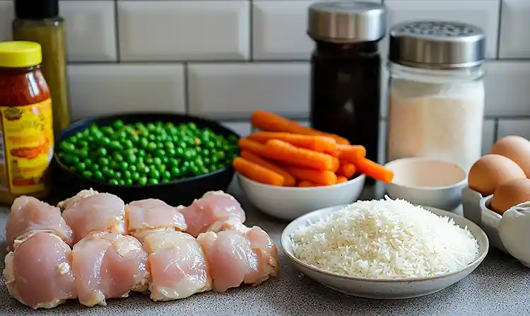Chinese Chicken Fried Rice Recipe 4 Main ingredients for Chinese Chicken Fried Rice
