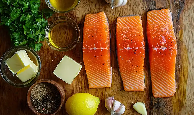 Main ingredients for Honey Butter Salmon