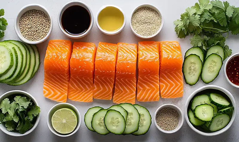 Honey Glazed Salmon Bowl Recipe 4 Main ingredients for Honey Glazed Salmon Bowl Recipe