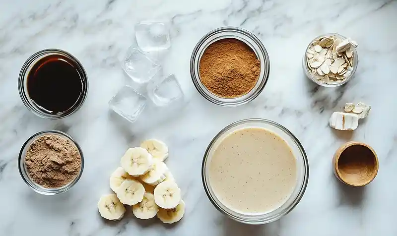 Main in,gredients for Iced Chai Protein Shake