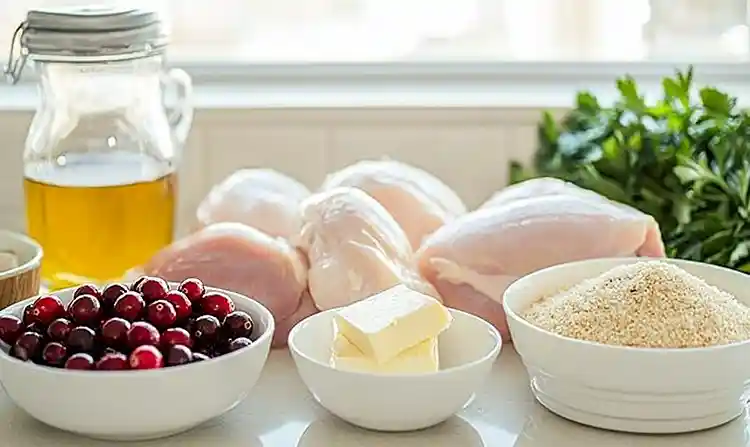 Cranberry Brie Stuffed Chicken 4 Main ingredients for Juicy chicken breasts