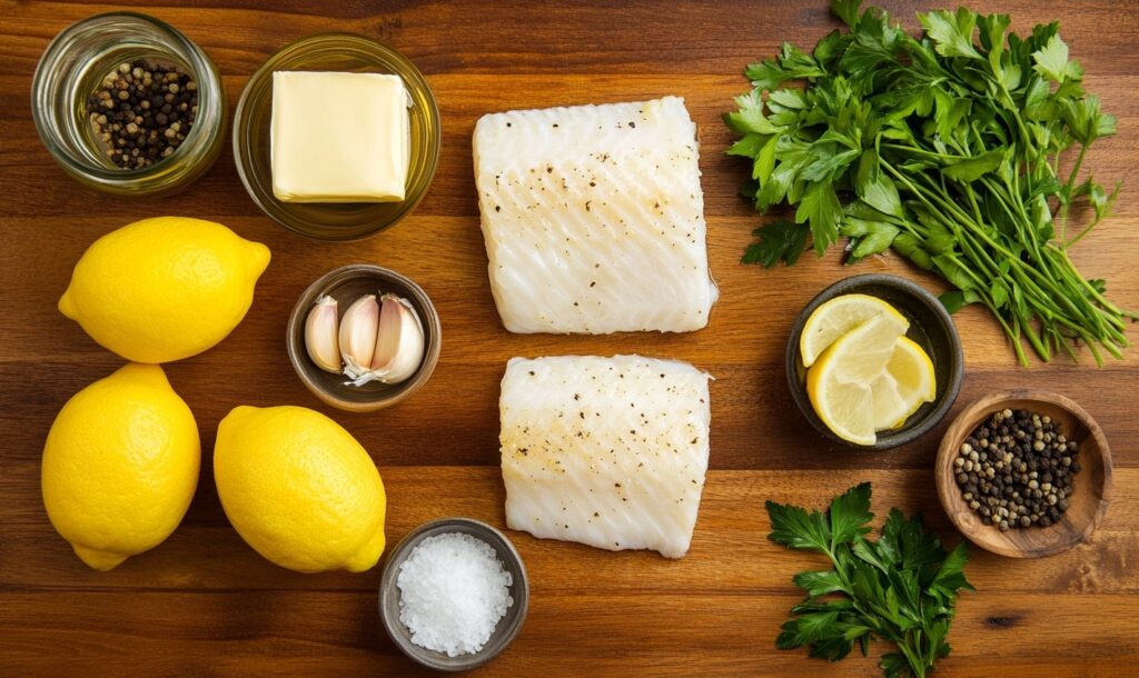 Lemon Garlic Butter Cod 3 Main ingredients for Lemon Garlic Butter Cod