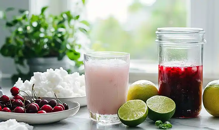 Main ingredients for Pink Lemonade Mocktail