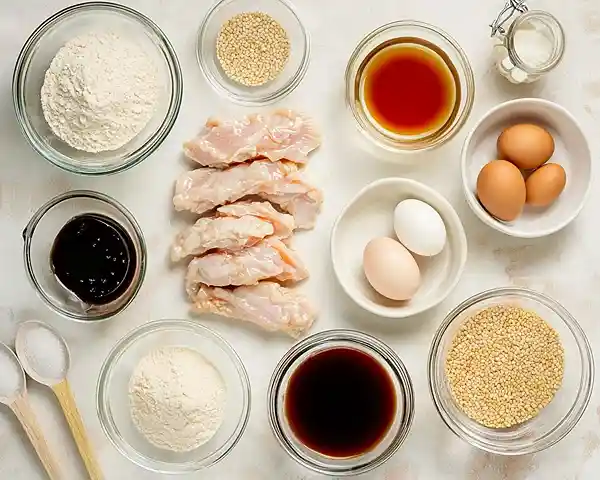 Sesame Chicken 4 Main ingredients for Sesame Chicken