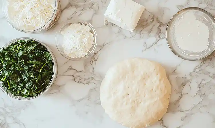 Spinach Dip Crescent Roll Wreath 4 Main ingredients for Spinach Dip Crescent Roll Wreath