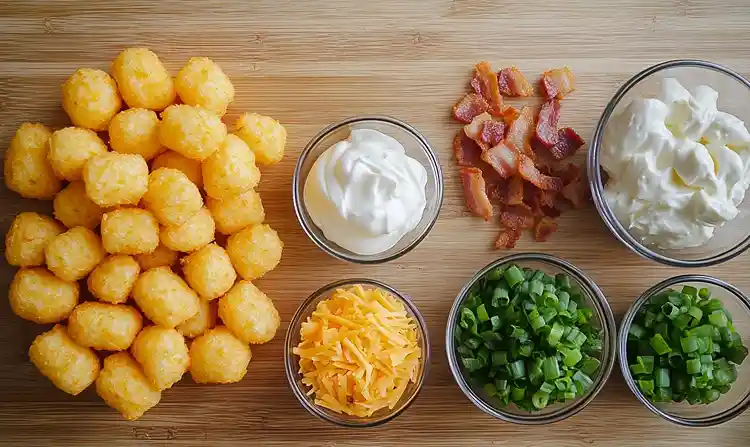 Tater Tot Appetizers 4 Main ingredients for Tater Tot Appetizers