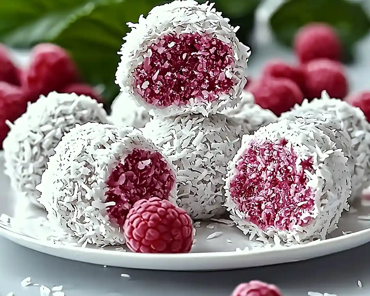 No-Bake Raspberry Coconut Balls