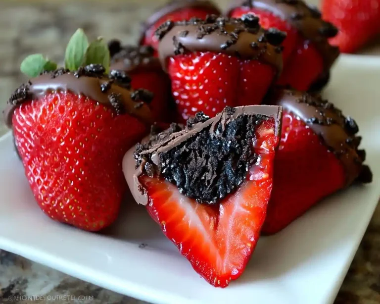 Oreo Truffle-Stuffed Strawberries