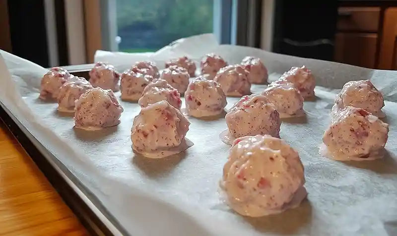 Choclate Strawberry Yougurt Bites 5 Prepaing choclate strawberry yougurt bites