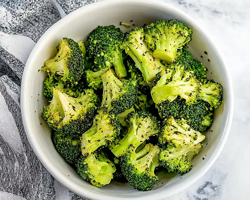 Prepare the broccoli for Air Fryer Chicken Bites and Broccoli